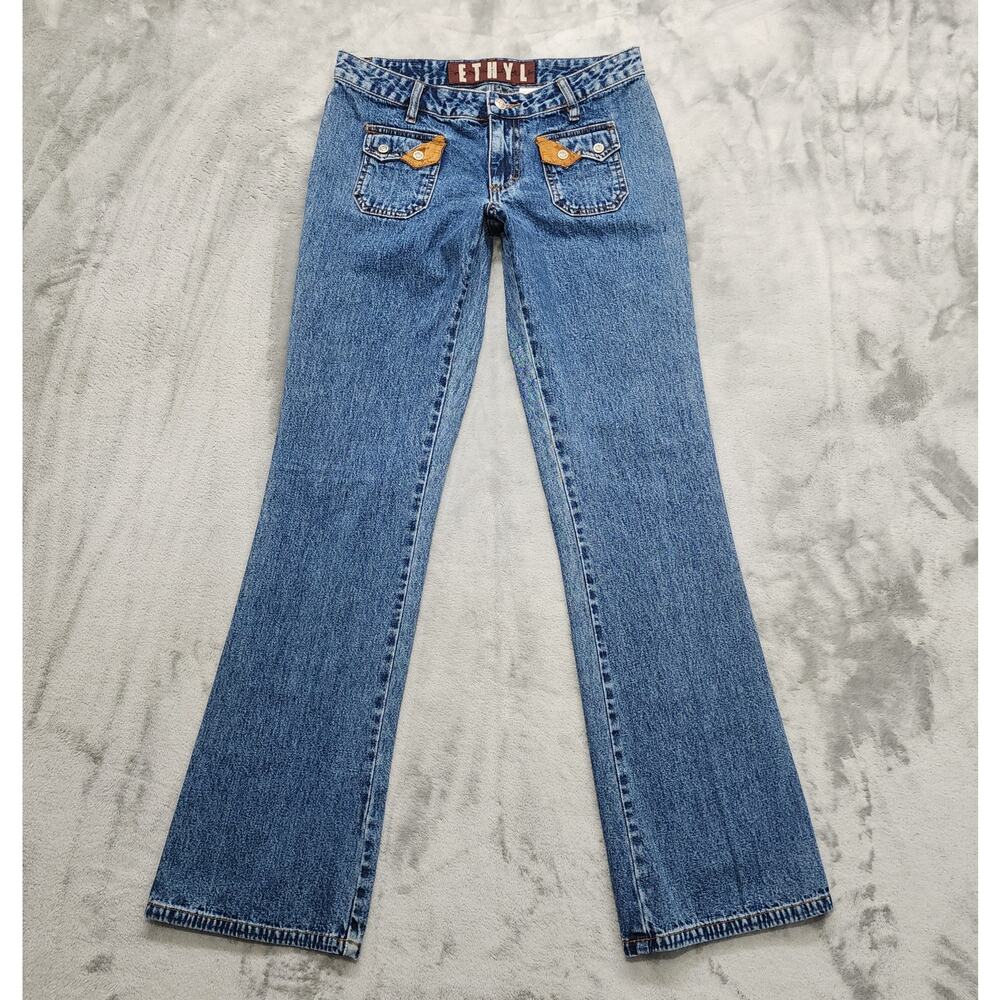 Vintage 90s ETHYL Jeans Womens 5 Juniors Blue Low Rise Bootcut Flare‎ Pockets